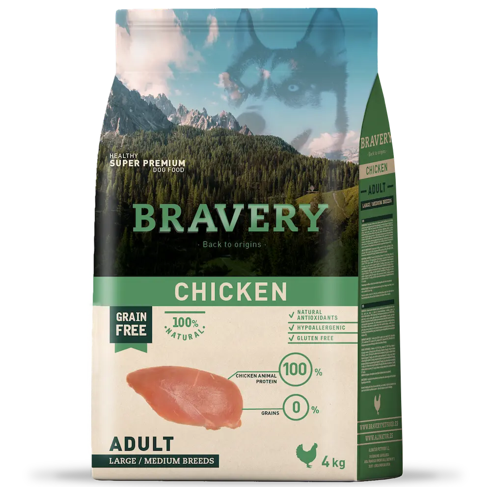 Bravery Adulto Raza Media y Grande CHICKEN